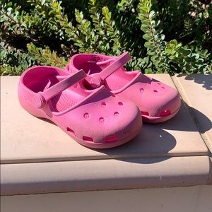 Girls toddler light pink Crocs clogs size 10